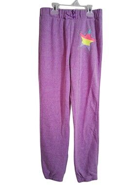 PLACE | Purple Rainbow Star | Lounge Sweatpants - Girls Size L 10/12
